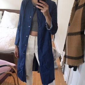 Long Denim Jacket, Lightweight Trench Duster